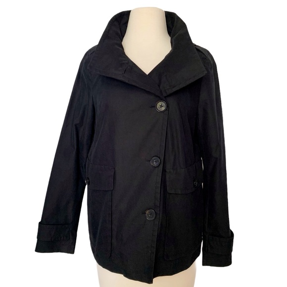 Gap dark navy asymmetric shirt trench coat size XS - Picture 6 of 8
